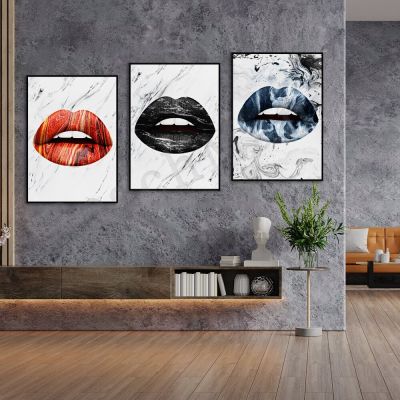 Lips Collection Teeth Kiss แฟชั่นสไตล์ Wall Art ผ้าใบพิมพ์โปสเตอร์ Home/office Room Decor ของขวัญ Creative Canvas Art