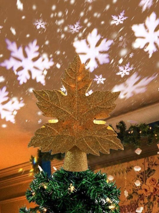 led-ต้นคริสต์มาสโคมไฟฉายดาวโคมไฟฉายรูปใบไม้จี้หมวกต้นคริสต์มาส