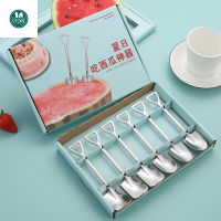 Stainless Steel Watermelon Spoon Solid Color Simple Wind Engineer Shovel Spoon Gift Box Coffee Ice Cream Dessert Spoon Spoon Gift 9 บาท