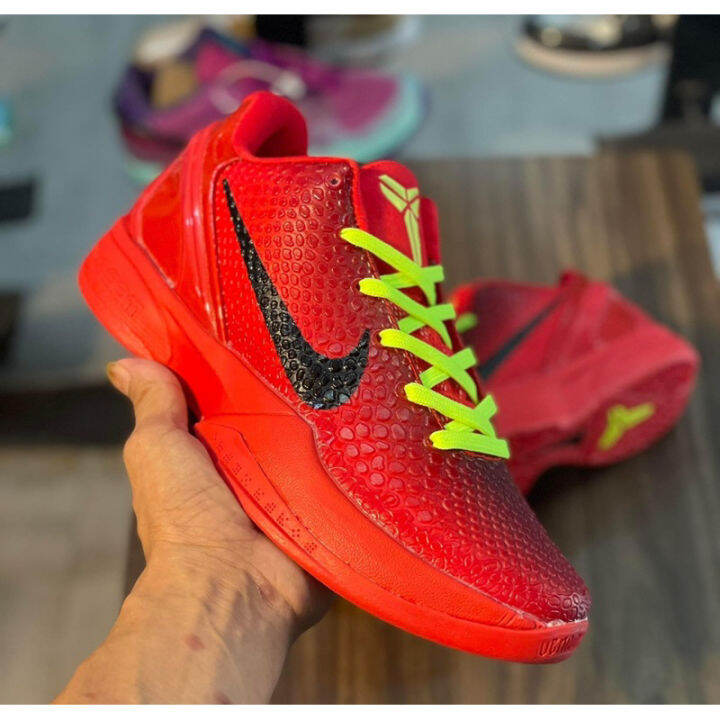 Kobe 6 Reverse Grinch Red Sports Basketball Shoes for Men High Quality