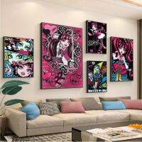 ♙ การ์ตูน Monster High คลาสสิกอะนิเมะโปสเตอร์โปสเตอร์คุณภาพระดับ HD Wall Art ภาพวาดการศึกษาโปสเตอร์สติ๊กเกอร์ติดผนัง