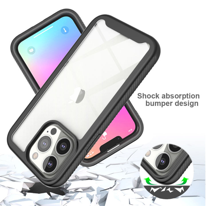 cozycase-shockproof-case-for-13-pro-max-transparent-back-cover-soft-phone-clear-back-case-shows-off-your-device