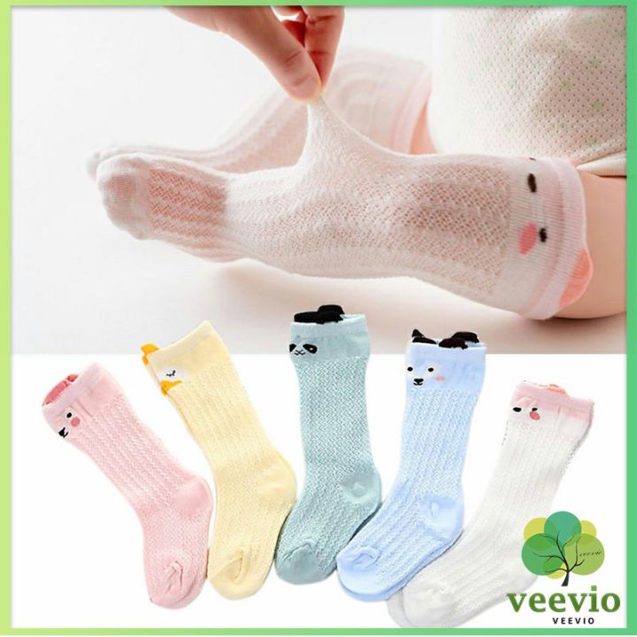 veevio-ถุงเท้ายาว-ระบายอากาศได้ดี-สำหรับเด็ก-ดีไซน์ลายการ์ตูนน่ารัก-baby-socks