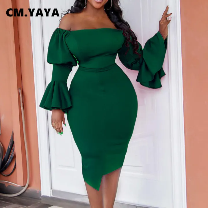 cm-yaya-women-off-shoulder-flare-lantern-long-sleeve-slash-neck-bodycon-midi-dress-elegant-sexy-party-irregular-dresses-2022-new