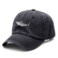 Vintage Washed Cotton High Quality Shark Embroidery Baseball Cap For Men Women Dad Hat golf caps Snapback Cap Dropshipping Towels