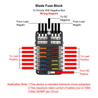 ฟิวส์กล่อง H Older 6วิธี12วิธีใบมีดฟิวส์บล็อกพลาสติกปกคลุม M5สตั๊ดที่มีไฟ LED แสดงสถานะ12โวลต์32โวลต์สำหรับออโต้คาร์ทะเล