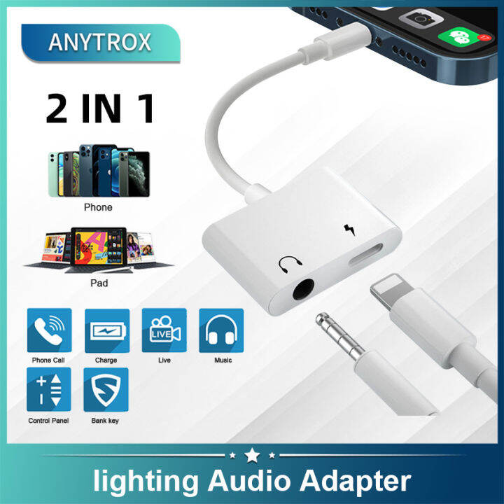 ANYTROX 2 in 1 Audio Adapter Lightning to 3.5 mm jack Adapter Digital