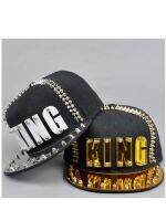 2021Acrylic Board Spike Studs Rivet KING Baseball Cap Women and Men Street Punk Rock Hiphop Snapback Caps