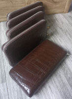 COOL CROCODILE LONG WALLET กระเป๋าหนังจระเข้ ซิบเดี่ยวทรงยาว เรียกว่า รุ่นซิบรอบ สีนำตาลเม็ดมะขาม