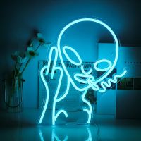 7Colour LED Neon Smoking Alien Design Personality Fun Bar Party Restaurant Club House Game Room Wall Decoration Neon LED Light