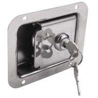 Paddle Latch with Lock &amp; Key Travel Trailer Lock Stainless Steel RV Door Latch Heavy Duty Flush Mount Handle Latch