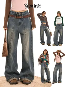 HOUZHOU Vintage Y2K Baggy Jeans Women Grunge Korean Style 90s