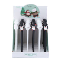 36PCSlot Korean Cartoon Penguin Silicone Gel Pen Cute Black and White Animal Soft Glue Pen Office Wholesale Cute Stationery