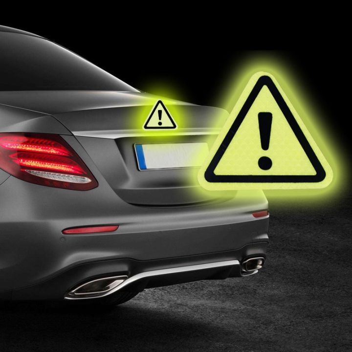 ป้ายอันตรายในสติ๊กเกอร์สะท้อนแสงสามเหลี่ยม110มม-สติกเกอร์รถรถด้านหลังป้ายเตือนความปลอดภัยทางไกลสติ๊กเกอร์สะท้อนแสง