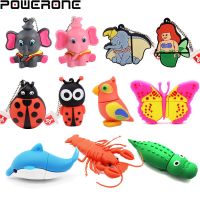 【CW】 POWERONE Elephant USB Flash Drives 64GB Mermaid Ladybird Pen Drive 32GB Butterfly Memory Stick 16GB Dolphin Creative Gift U Disk