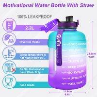 QuiFit 2.2L Mid Mouth Water Bottle With Locking Flip-Flop Lid Sport Gym Botol Fitness Sports BPA Free Large Leak Proof Tumbler