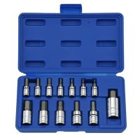 13 Pcs/Set Universal Sleeve Head Hex SAE And Metric Sized Sockets Wrench Cr-v Socket Bit Set 3/8 1/4 1/2 Drill Bit Adapter