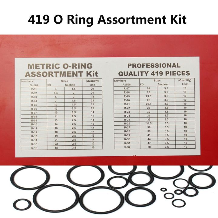จัดส่งเร็วที่สปอตกรุงเทพ-ชุดโอริง-ยางโอริง-419pcs-32ขนาด-o-ring-assortment-nitrile-rubber-พร้อมส่ง-ราคาถูกที่สุด-419pcs-universal-rubber-o-ring-kit-ชุดโอริง