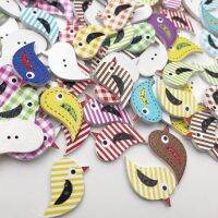 100pcs Colorful 2 Holes Mixed Birds Wooden Button Sewing DIY Craft Scrapbooking WB530 Haberdashery