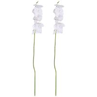 2Pcs 38inch Artificial Real Contact Orchids Flowers 9Heads Latex Phalaenopsis Stems for DIY Wedding Centerpieces,Kitchen