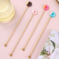 4PCS Cute Stick Donut Shape Stainless Steel Swizzle Stick Round Head Mixing Cocktail Coffee Stirrers Cartoon Bar Stir Tool