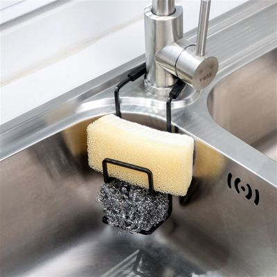【CC】 Durable Sink Caddy Sponge Holder Small Metal Organizer Dish Drainer Faucet Rack Shower Convenient