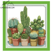 Cactuses (2) Crossdecorพิมพ์รูปแบบCross-Stitch Completeชุดแสตมป์แคนวาสHandmade 11CT 14CT DIYเย็บปักด้วยมือด้ายฝ้ายโรงงานOutlet Room Home Decorหัตถกรรมอุปกรณ์เย็บผ้า