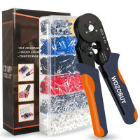 Ferrule Crimping Tool Kit,คีมย้ำหกเหลี่ยมแบบปรับได้เองพร้อมขั้วปลายลวดทองแดงสีแดง,เครื่องมือย้ำลวดวงล้อ