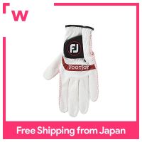 FootJoy ถุงมือกอล์ฟเทคโนโลยี Nano Lock 21สำหรับผู้ชายสีขาว/แดงขนาด24ซม.