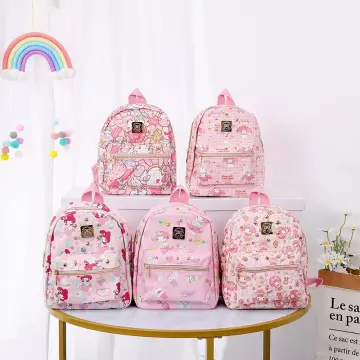 Sanrio Hello Kitty Bag Pink Leopard Print Backpack New School Bag Large  Capacity Girls Women Fashion Bag Korean Aesthetic Style