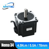 Nema 34 Open Loop Stepper Motor 2 Phase 86HS78 4.5N.m 5.5A 571ozin 4-lead DC Engine with 14mm shaft for CNC Router high torque