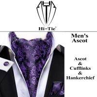 【Miki Xinyuan】ผ้าไหมผู้ชาย Hi-Tie 39; S Ascot TieSquareSet ผ้าผูกคอ AscotsSelf ปาร์ตี้