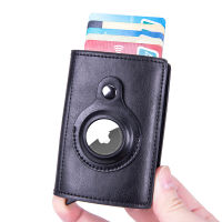 2022 Fashion For Apple Airtag Wallet Men Business ID Credit Card Holder Rfid Slim Anti Protect Airtag Slide PU Leather Card Case