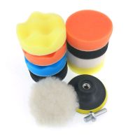 11Pcs Car Polishing Kit Self Adhesive Buffing Waxing Sponge Wool Wheel Polish Pad for Car Polisher Drill Adapter Detail Cleaning