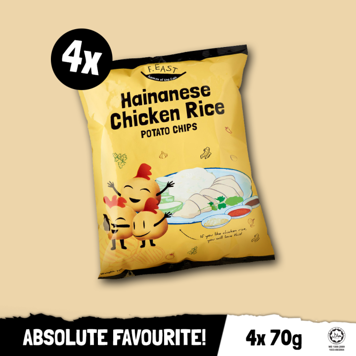 [F.EAST Favourite] 4 x 70G Hainanese Chicken Rice Potato Chips