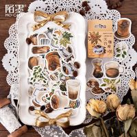 46pcs/lot Vintage Adhesive Decoration Sticker Set Floral Coffee Stationery Stickers Diy Label For Scrapbooking Album Planner Stickers Labels