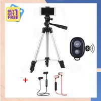 CAM ขาตั้งกล้อง Tripod 3110 3 - ขาตั้งกล้อง 3 ขา พร้อม รีโมทควบคุมบลูทูธ + ถุงใส่ขาตั้งกล้อง + mobile adapter พร้อม E41หูฟังบลูทูธ ฟรี ขาตั้งมือถือ