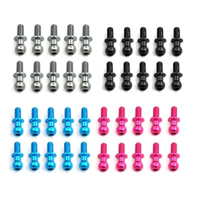 10Pcs M3 Metal Hex Ball Head Screws for TT01 TT02 Sakura D5 1/10 RC Drift Car Spare Parts Universal