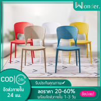 【Wonder】เก้าอี้กินข้าว สไตล์โมเดิร์น พนักพิงกลางหลัง โค้งรับสรีระ เก้าอี้ เก้าอี้ทำงาน เก้าอี้พลาสติก เก้าอี้มินิมอล modern chair พร้อมส่ง