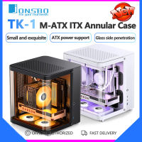 Jonsbo แหวน M-ATX TK-1 ITX กระจกเทมเปอร์ห้องวิวทะเล E-Sports คอมพิวเตอร์เดสก์ท็อปกรอบโครงขนาดเล็กสีดำขาว