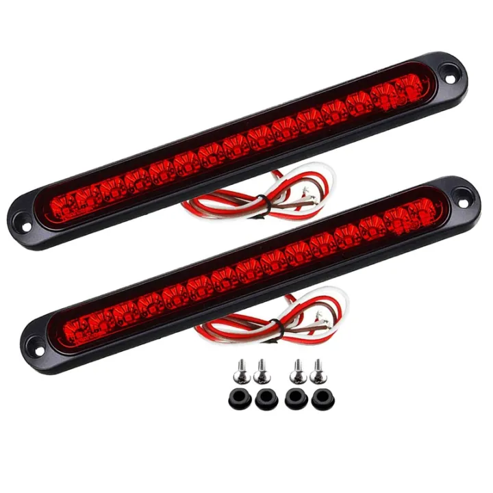 Red Led Light Bar 10 Inch LED Trailer Tail Lights - 2PCS 15 LED Waterproof Stop Turn Light Bars For Trucks & Trailers Truck Lighting Accessories