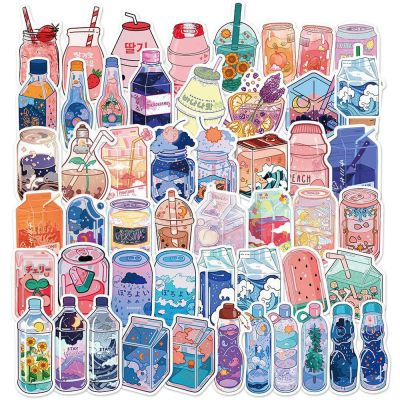 INS Style Cute Drink Aesthetic Stickers Cartoon Decals Diary Scrapbook Laptop Phone Graffiti Sticker for Girls Kids