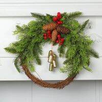 Christmas Wreath Simulation Flower Vine Ring Pine Cone Ornaments Christmas Tree Decoration Wreath Door Window Arrangement