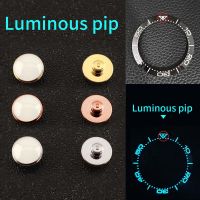 Luminous Pip ที่12สำหรับฝาครอบเซรามิคแทรกสีเขียวสีฟ้าชิ้นส่วนนาฬิกาข้อมือลายจุดส่องสว่าง