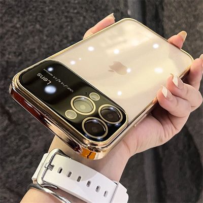 23New New Glass Lens Protective Phone Case For Iphone 14 13 12 11 Pro Max XR XS X 8 7 Plus Plating Soft Cases With Camera Protector