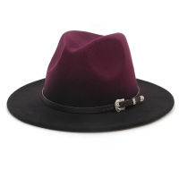 2021 Fashion Fedora Hat For Women Chapeau Gradient Hats For Men Simple Wide Brim Female Caps Autumn Winter Top Jazz Cap