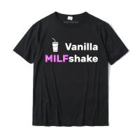 วานิลลา MILFshake ตลกร้อนแม่ Milf เสื้อยืดบุรุษออกแบบปกติเสื้อยืดผ้าฝ้ายเสื้อยืดตลกที่มีคุณภาพสูงเสื้อยืด