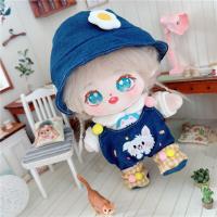 20cm Cute Doll Accessories Cartoon Blue Wolf Animal Overalls Hat Shoes Clothes Set TNT Song Yaxuan Oliver SUGA Gift