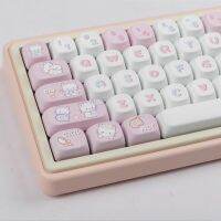 【Keycap Only 】 Hello Kitty Keycap กุญแจ139แมวสีชมพูน่ารักการ์ตูนแมวสีชมพูโปรไฟล์ PBT การระเหิดสำหรับสวิตช์ MX เชอร์รี่ DIY คีย์บอร์ดแบบกลไกที่กำหนดเอง RK IKB