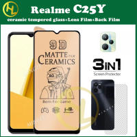 3in กระจกเทมเปอร์เซรามิก C25Y Realme 1 OPPO Realme 5i C20 6i 6 5 Pro 8 9 10 5G 4G 8Pro 9i C11 C25Y C12 C3 C17ฟิล์มบาง C21 C25S C30 C31 C33เคลือบด้าน + ฟิล์มเลนส์ + ฟิล์มด้านหลัง